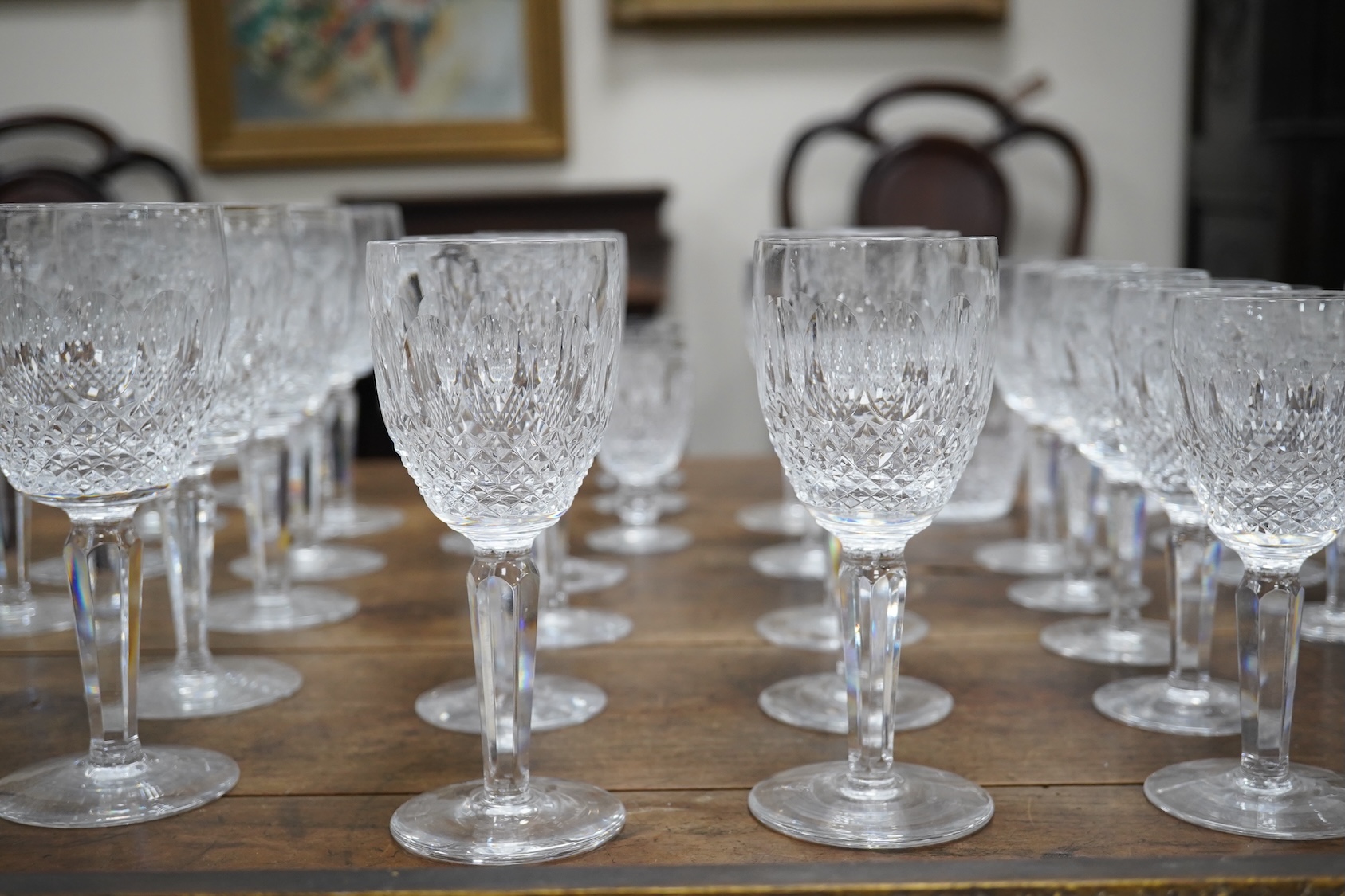 A suite of Waterford cut crystal drinking glasses, Colleen pattern. Condition - appears good